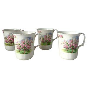 4 Vintage Royal Albert Mugs Blossom Time Set of 4 Porcelain
